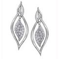 Diamond Leaf Drop Earrings in 10K White Gold (0.4 CT. T.W.)